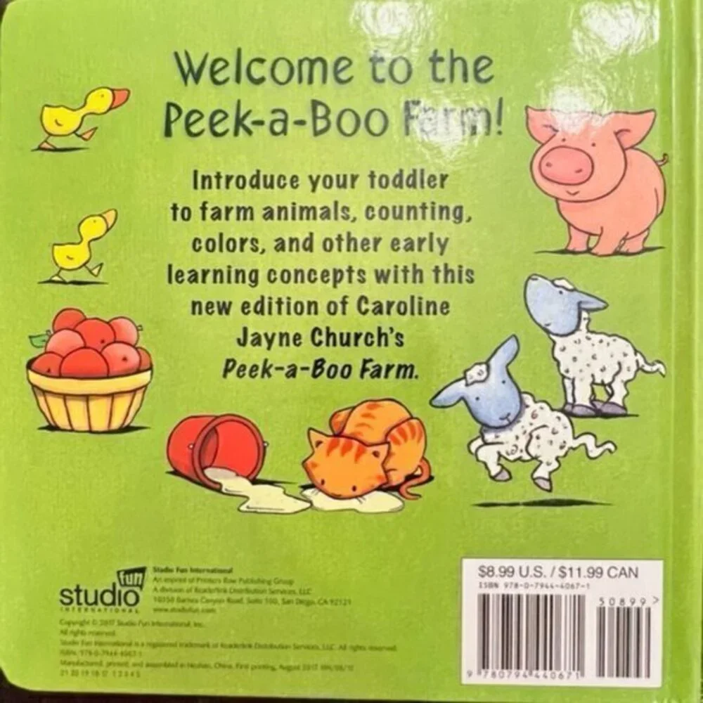 Book Bundle Kids, Animal Hide and Seek, A is for Apple, Peek-a-Boo Farm‎ GIFT